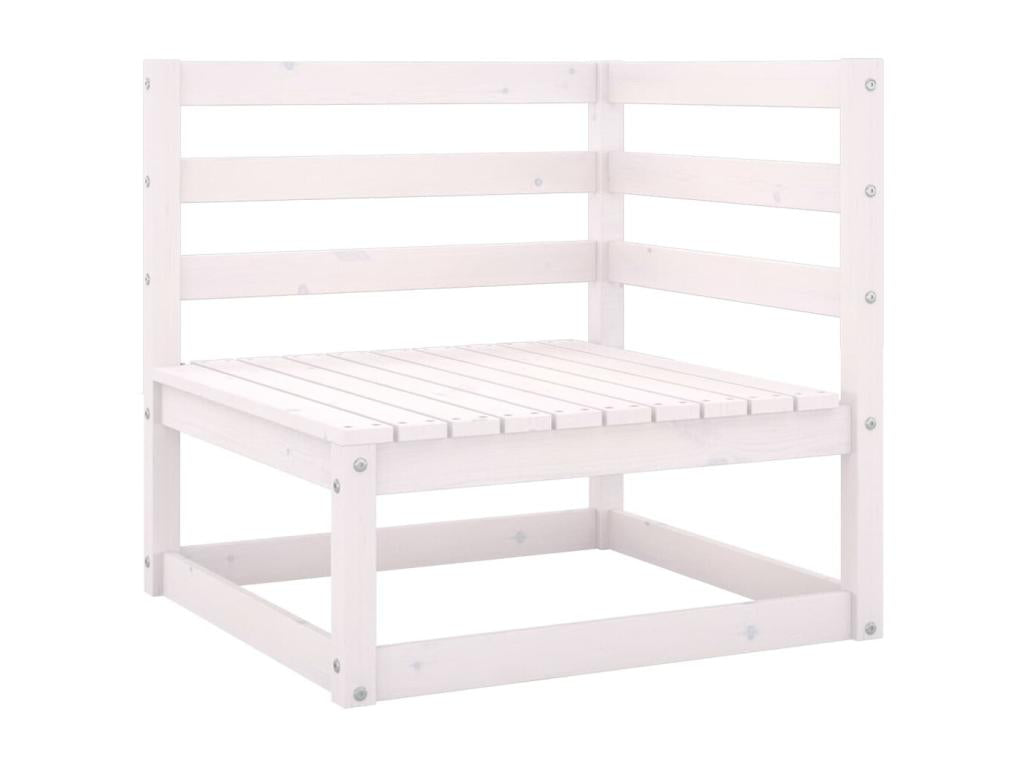 Ensemble de patio extérieur (2 pièces) - Blanc, bois de pin, avec coussins