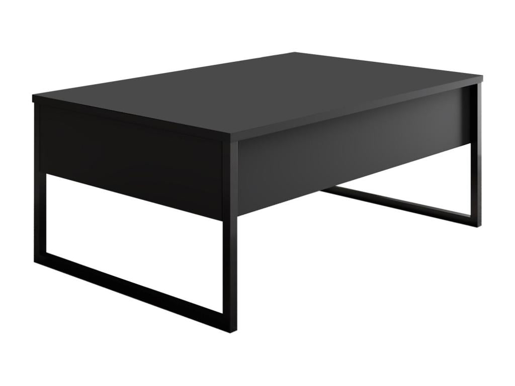 Table basse en métal noir gris anthracite, 60 x 90 cm