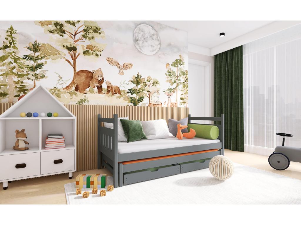 Lit gris clair - 90 x 190 cm