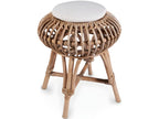 Tabouret de bar blanc en rotin