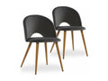 Ensemble de 2 chaises - Gris, revêtement en velours