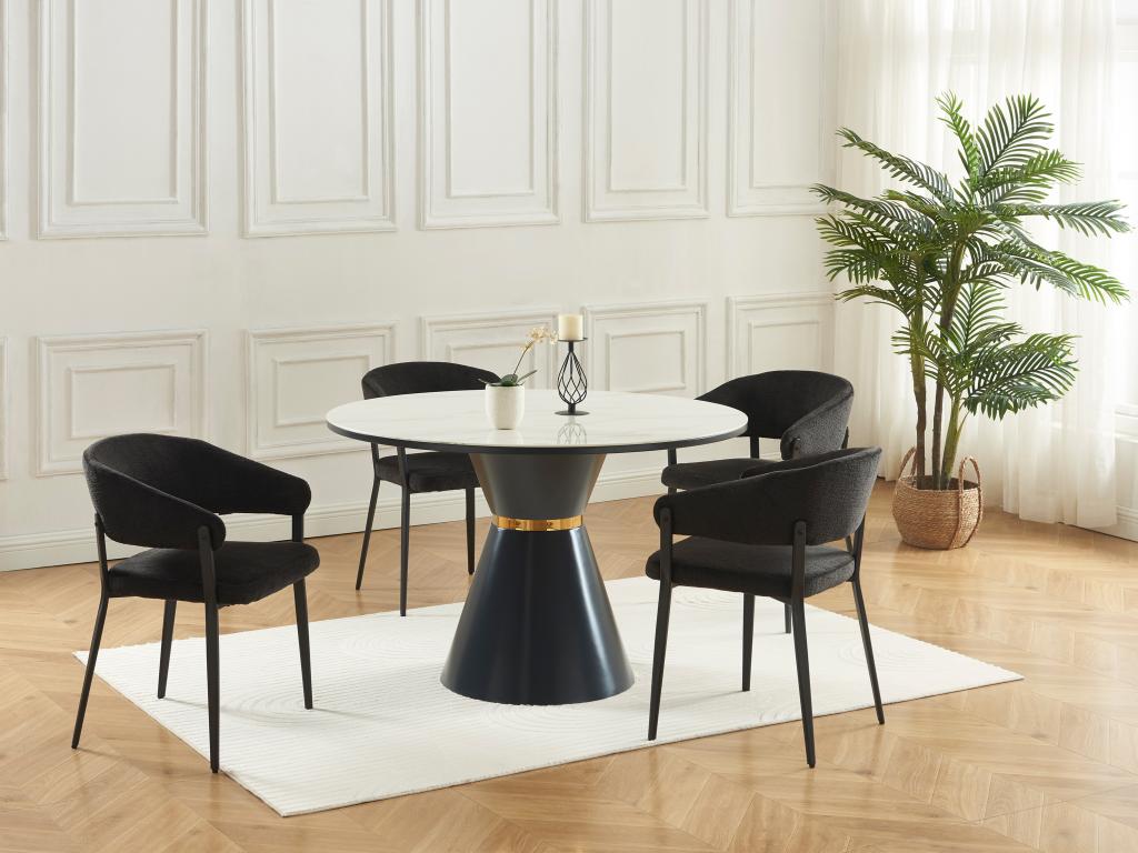 Ensemble de 2 chaises - Noires, en métal