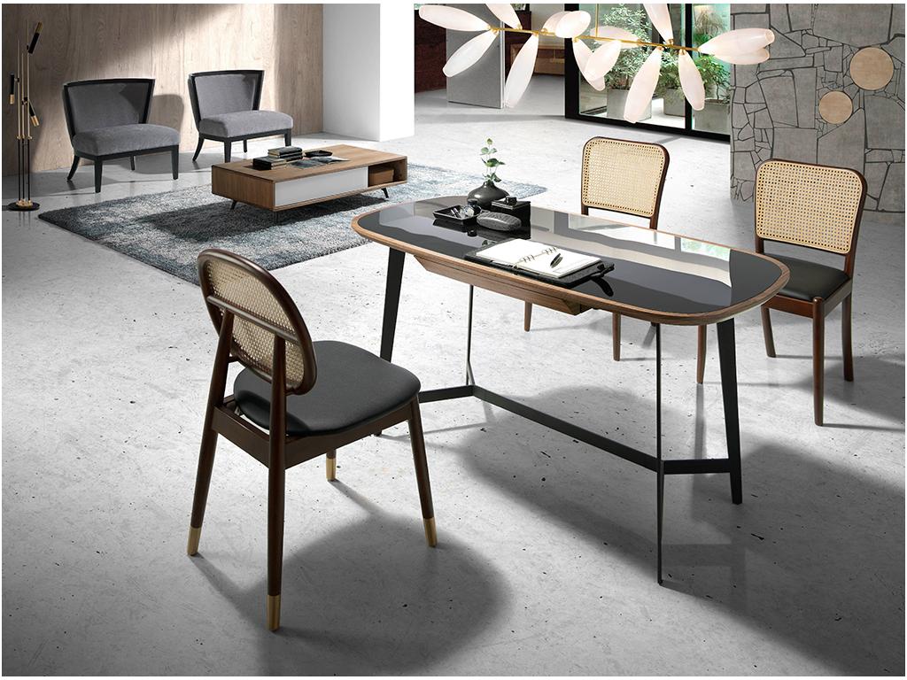 Ensemble de 2 chaises - Gris, similicuir