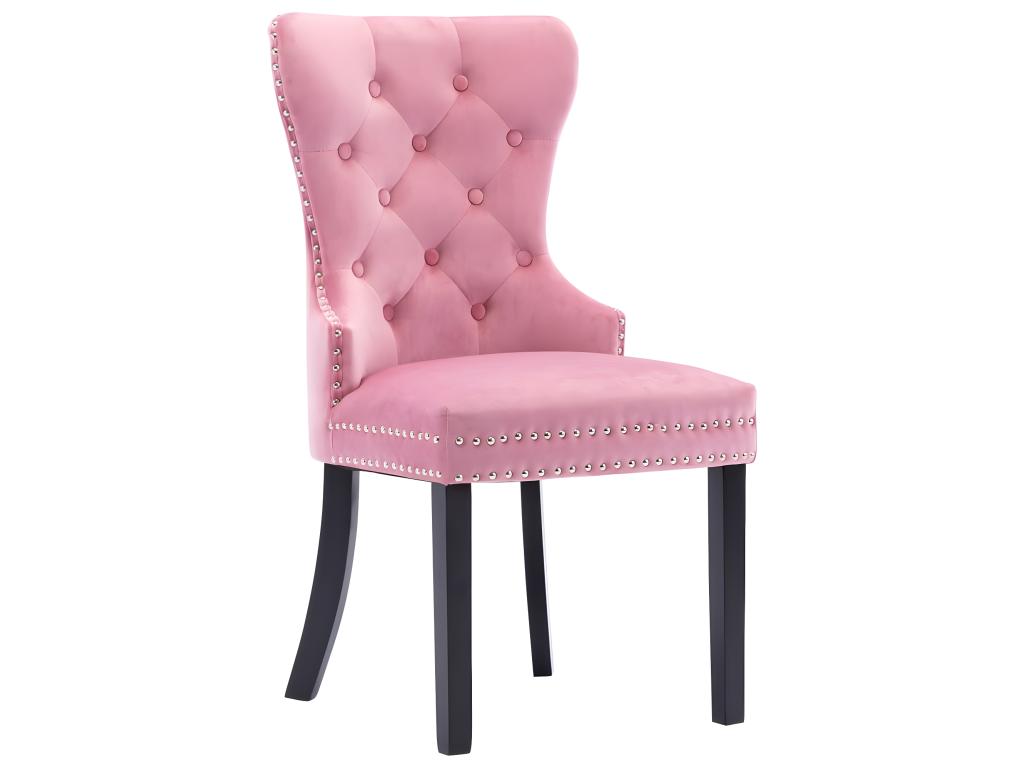 Ensemble de 4 chaises de salle à manger - Rose, revêtement en velours