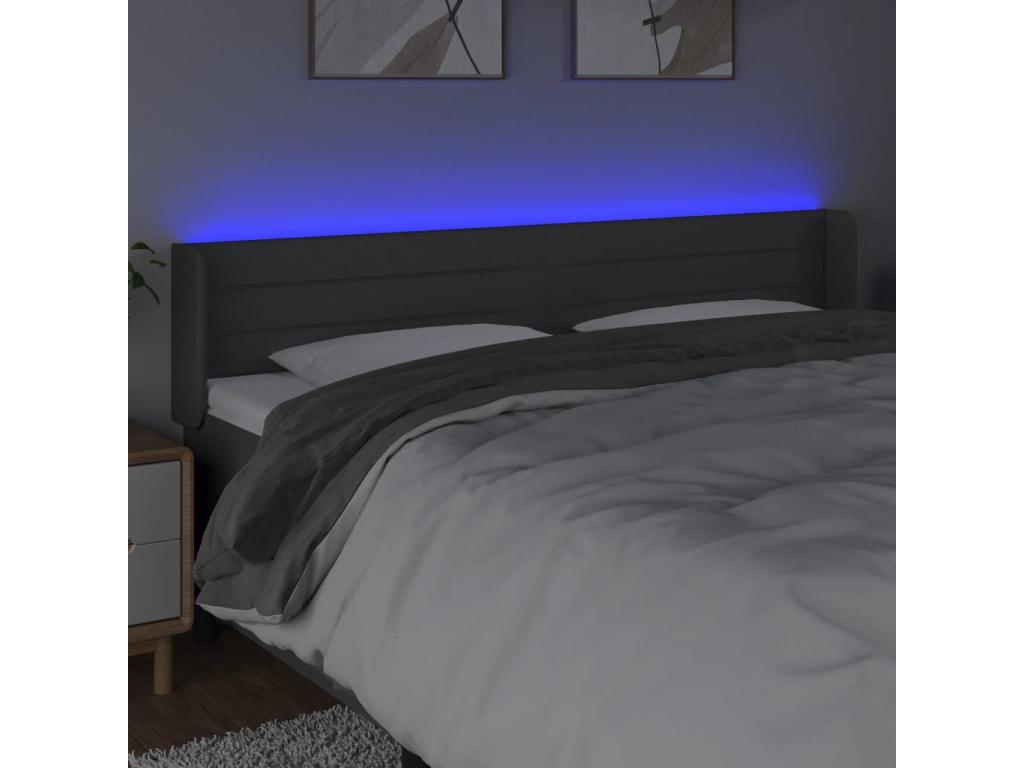 Tête de lit LED grise - 16 x 78/88 cm