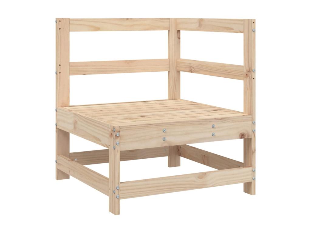 Ensemble de patio extérieur (7 pièces) - Bois de pin brun