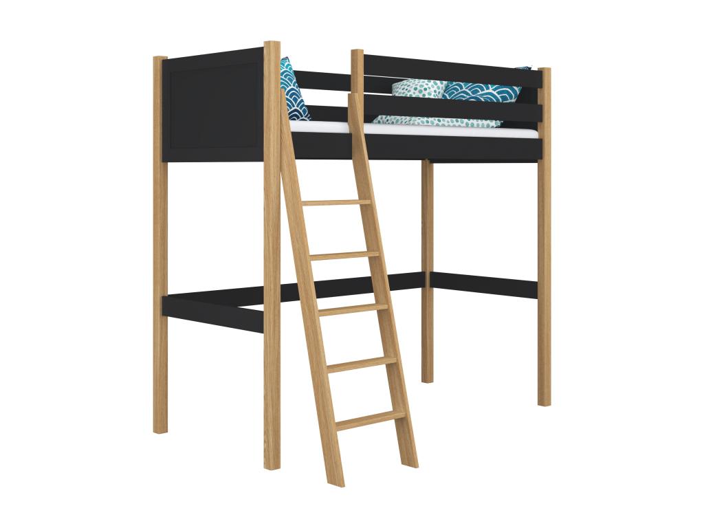 Lit mezzanine marron et noir