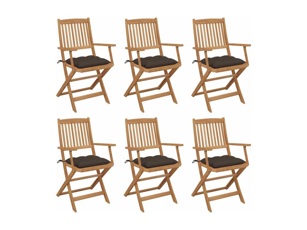 Ensemble de 6 chaises - Lumière naturelle, avec coussins