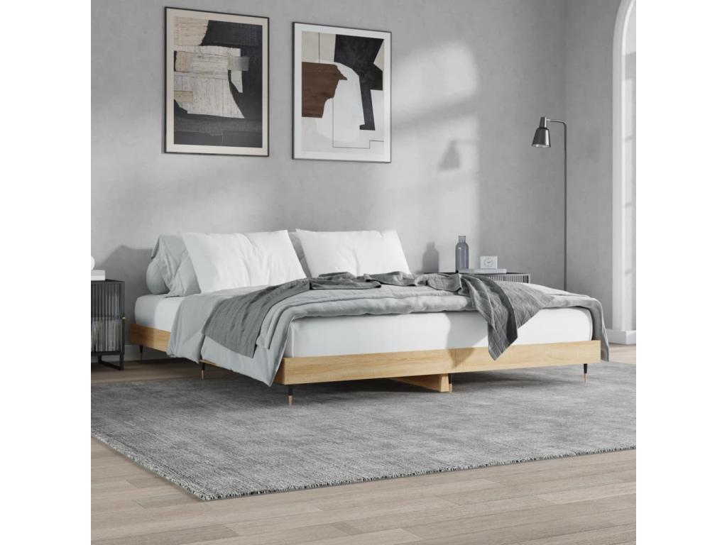 Cadre de lit marron - 140 x 200 cm