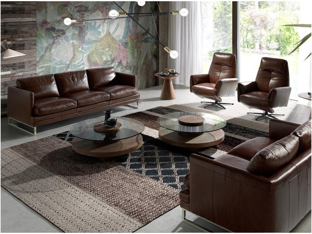 Fauteuil gris en cuir