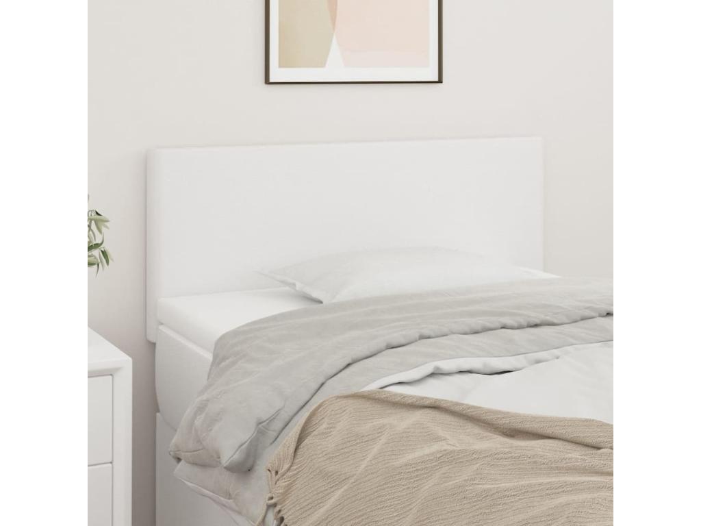 Tête de lit blanche - Simili cuir, 5 x 78/88 cm