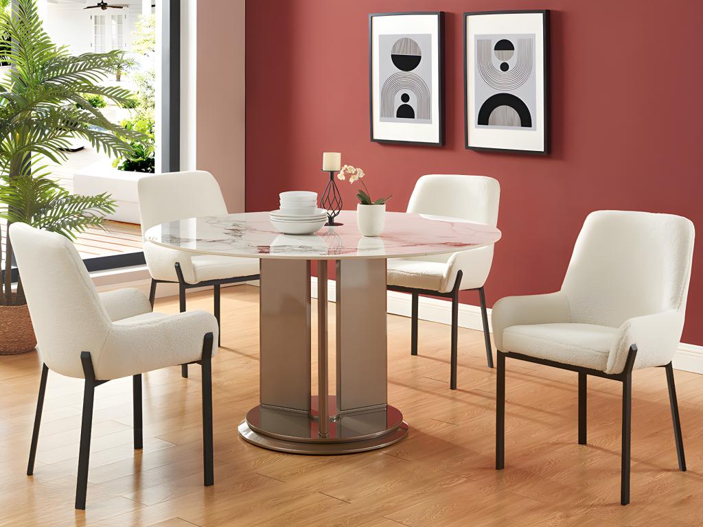 Ensemble de 2 chaises - Blanches, en métal