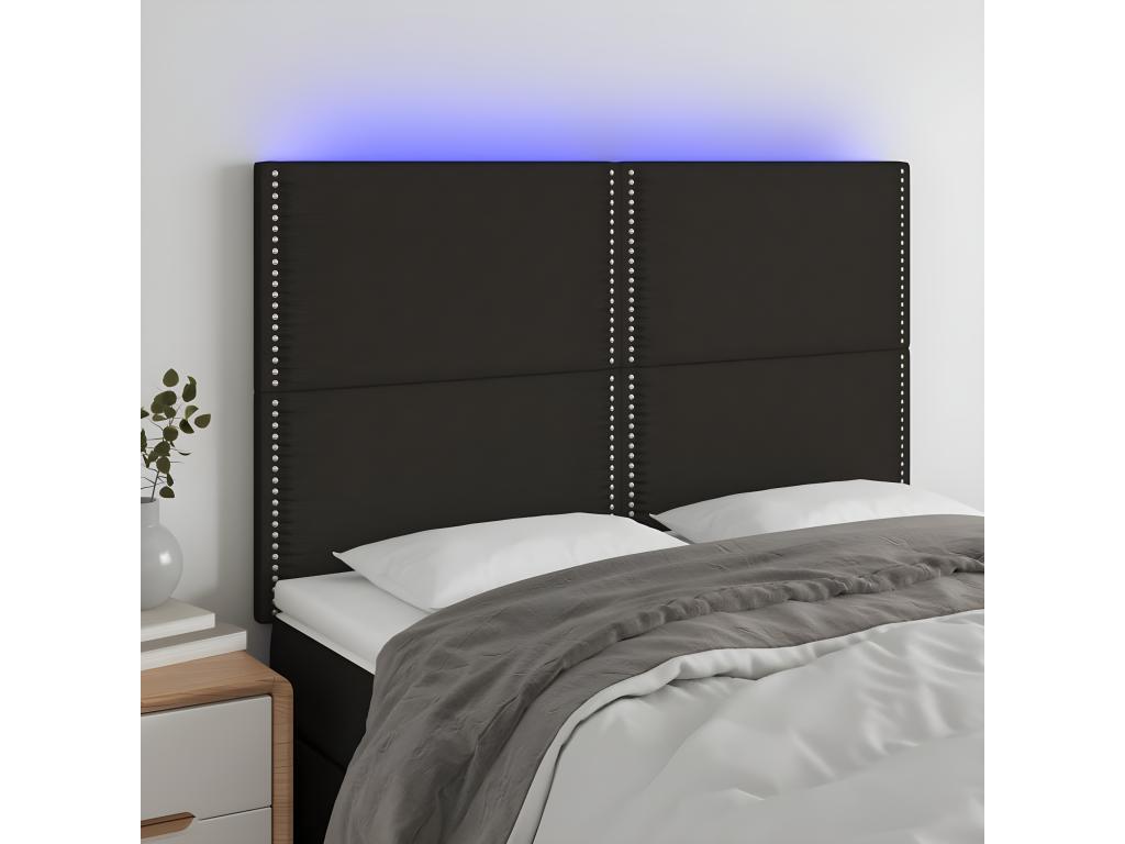 Tête de lit LED noire - 5 x 118/128 cm