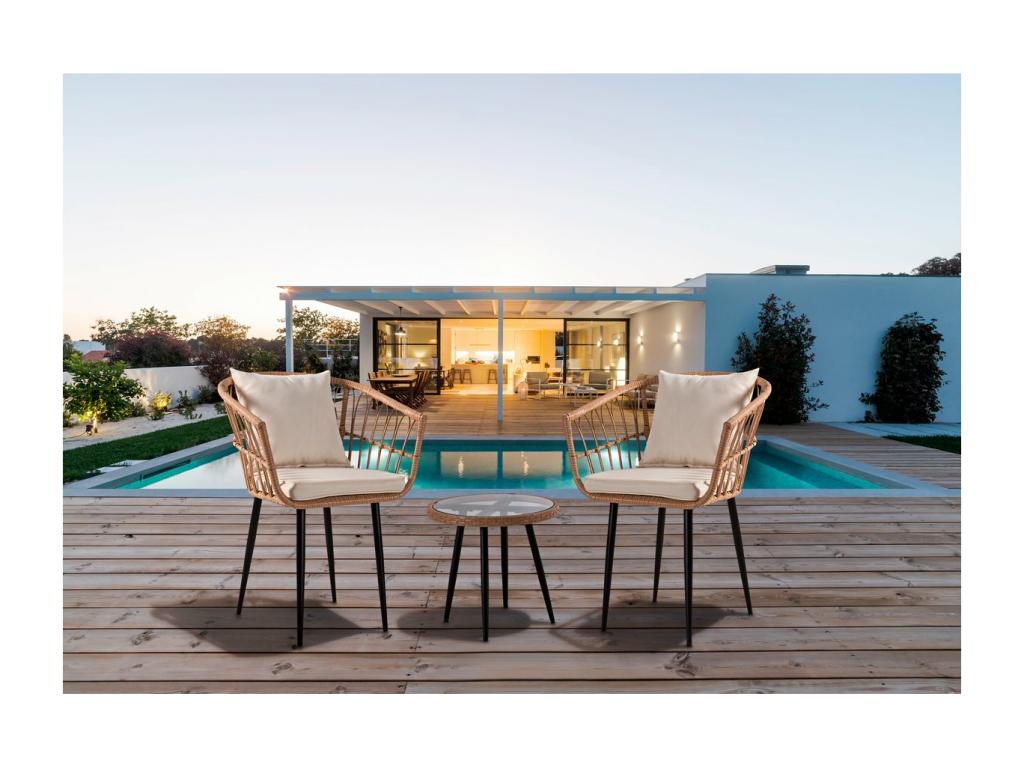 Ensemble de patio extérieur Natural Light - Natural Light, rotin