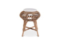 Tabouret de bar blanc en rotin