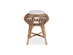 Tabouret de bar blanc en rotin