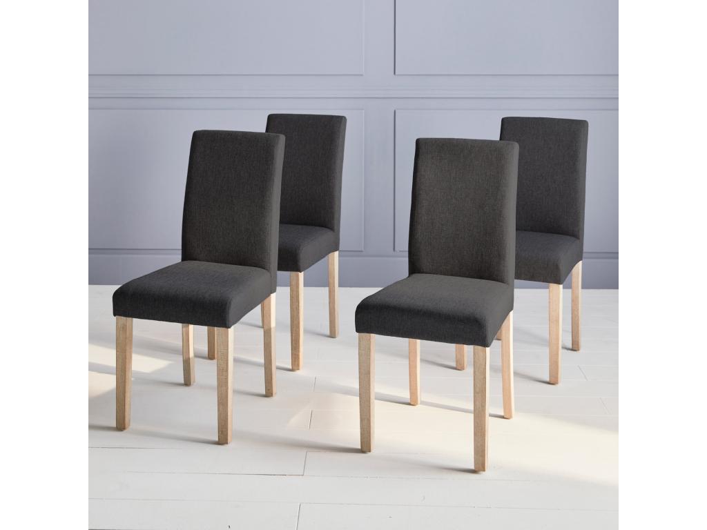 Ensemble de 4 chaises - Gris anthracite