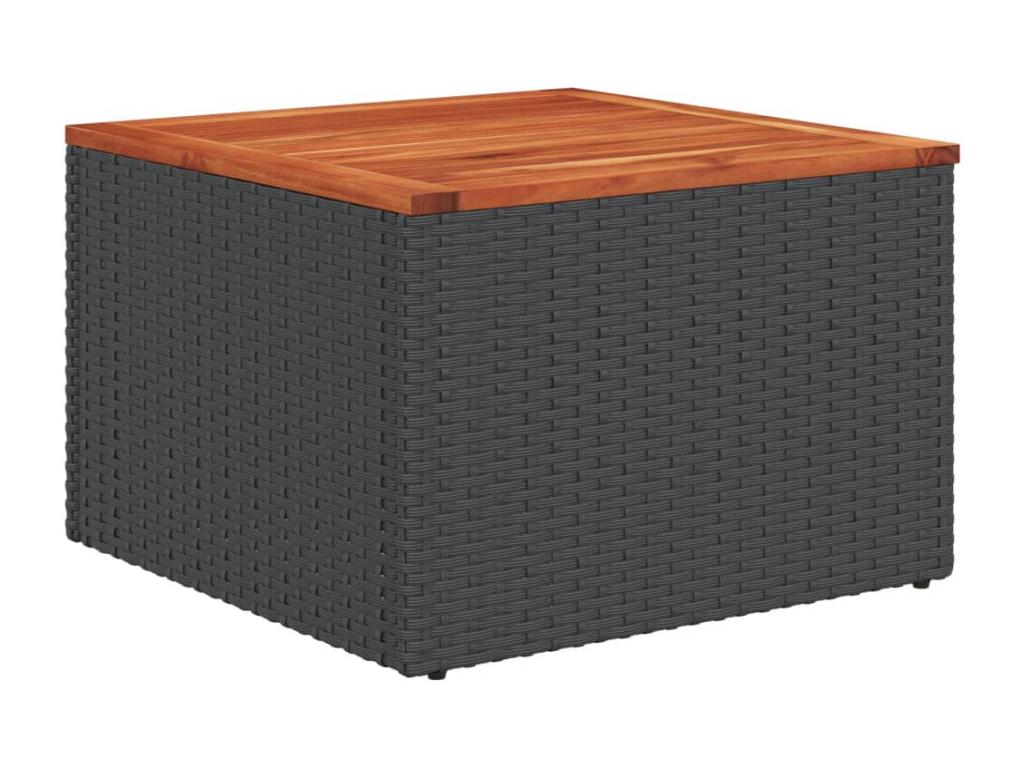 Ensemble de patio extérieur (7 pièces) - Noir, résine tissée, avec coussins