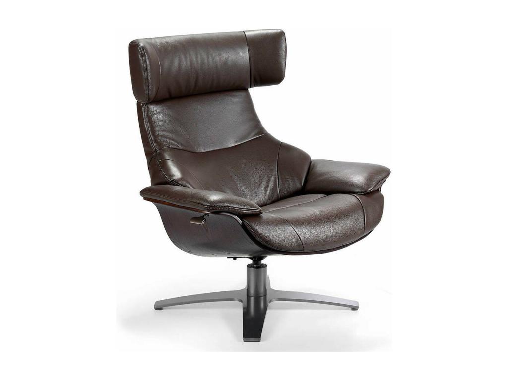 Fauteuil gris en cuir